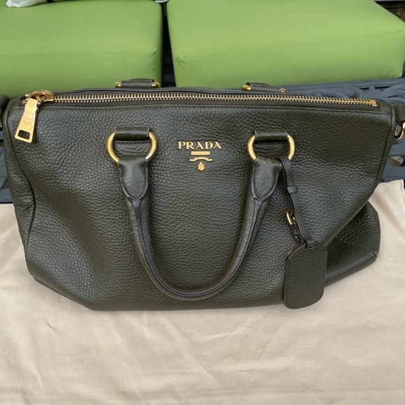 PRADA top handle pebble leather handbag - Picture 10 of 14